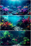 3 Pack Aquarium Background, 36x18 inch Polyester Aquarium Background