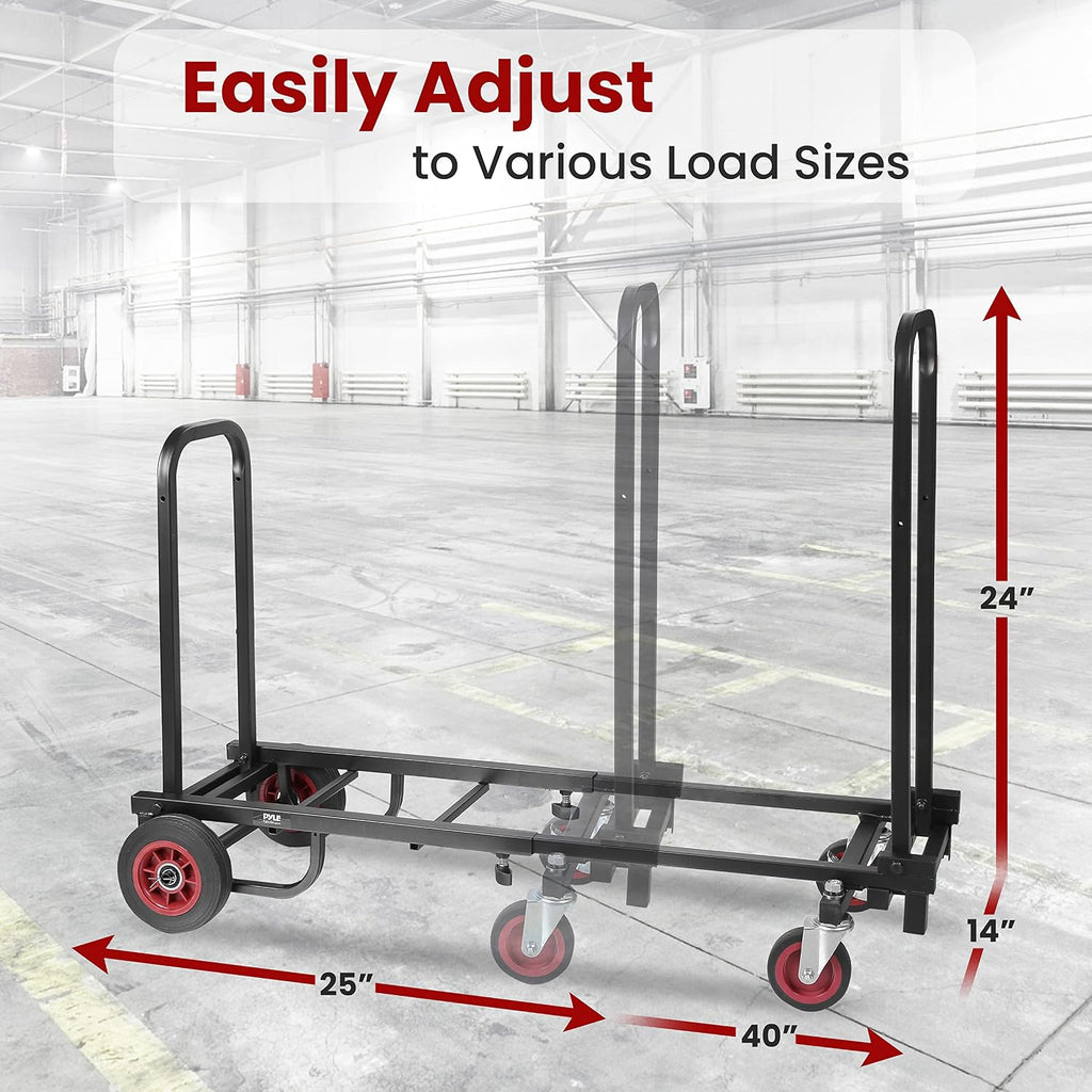 Compact Folding Adjustable Equipment Dolly - Heavy Duty Multi‑Function Convertible Cart Hand Truck/Platform Cart with