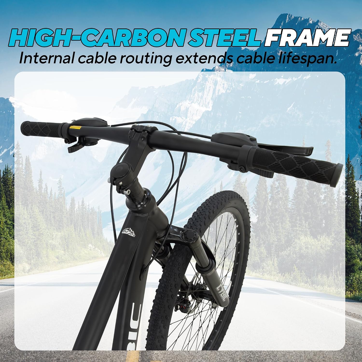 26 Inch Mountain Bike for Adults Men & Women, 21 Speed Hardtail Steel Frame MTB with Disc Brakes - Ideal for Trail