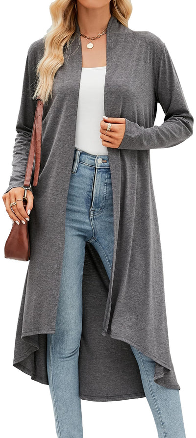 Womens Summer Maternity Colthing Long Cardigan Open Front Lightweight Cardigans 2024 (Dark Grey, XL)
