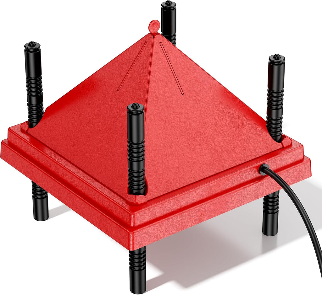 Chick Brooder Heater with Anti-Roost Cone & Constant Temp Red 12" x 12"