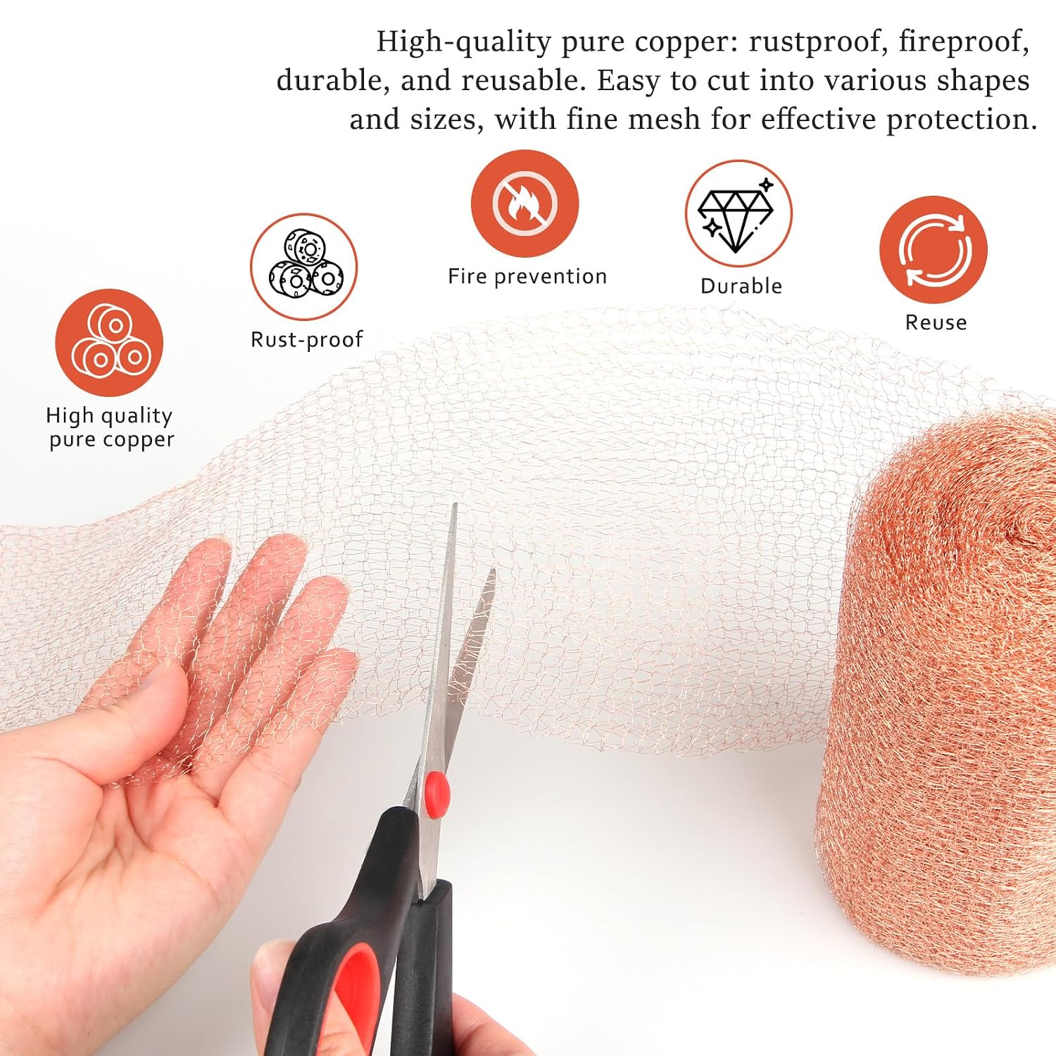 Copper Mesh Rodent Control, 5 in x 35 ft Proof Wire Screen Roll for Mice Rat Rodent, Bat & Snail, DIY Blocker Weep