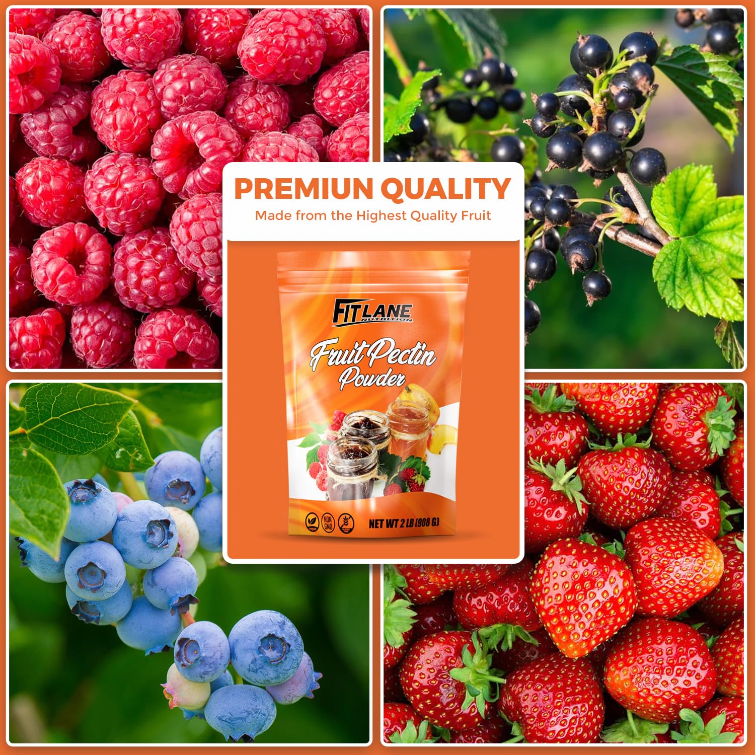 Fruit Pectin Powder for Jams and Jellies 2 lb, Natural Bulk Ingredient