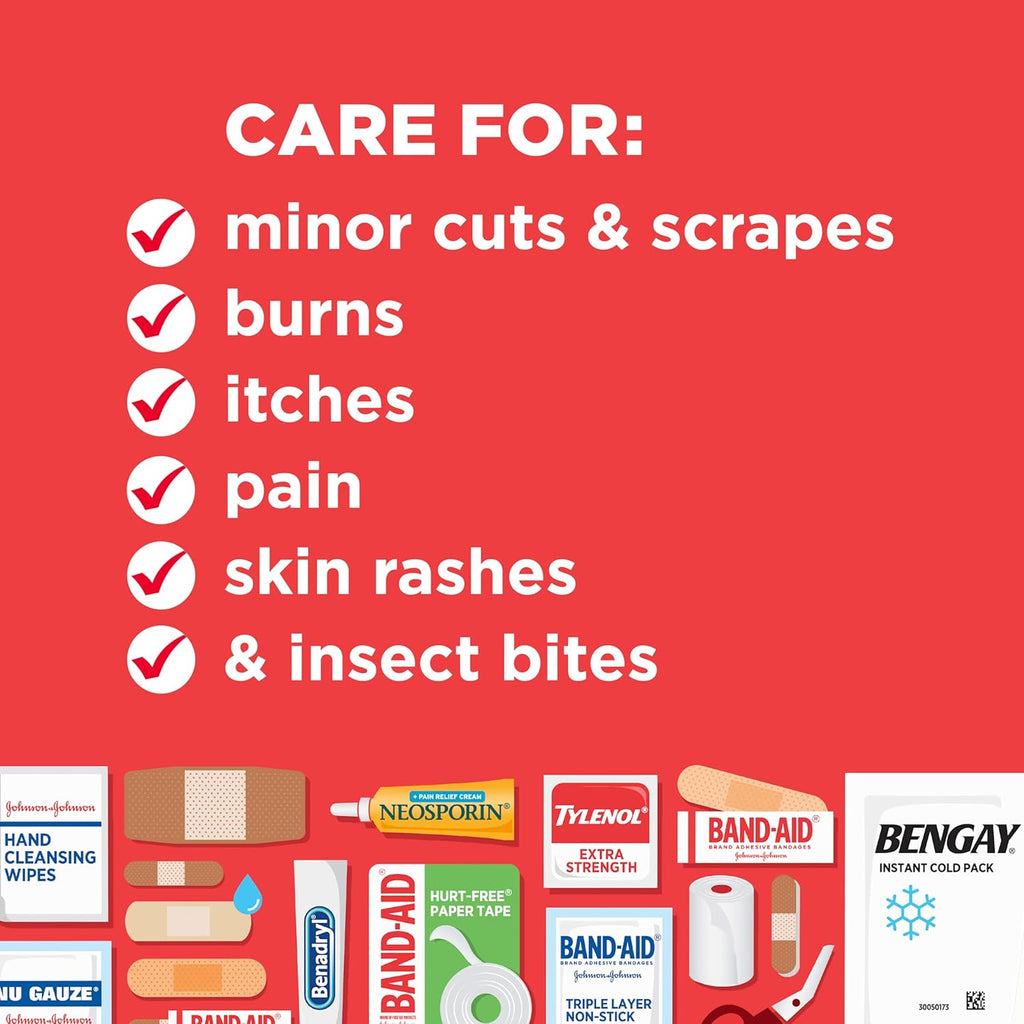 Brand All-Purpose Portable Compact First Aid Kit for Minor Cuts, Scrapes, Burns & Aches, Wound Care Essentials for