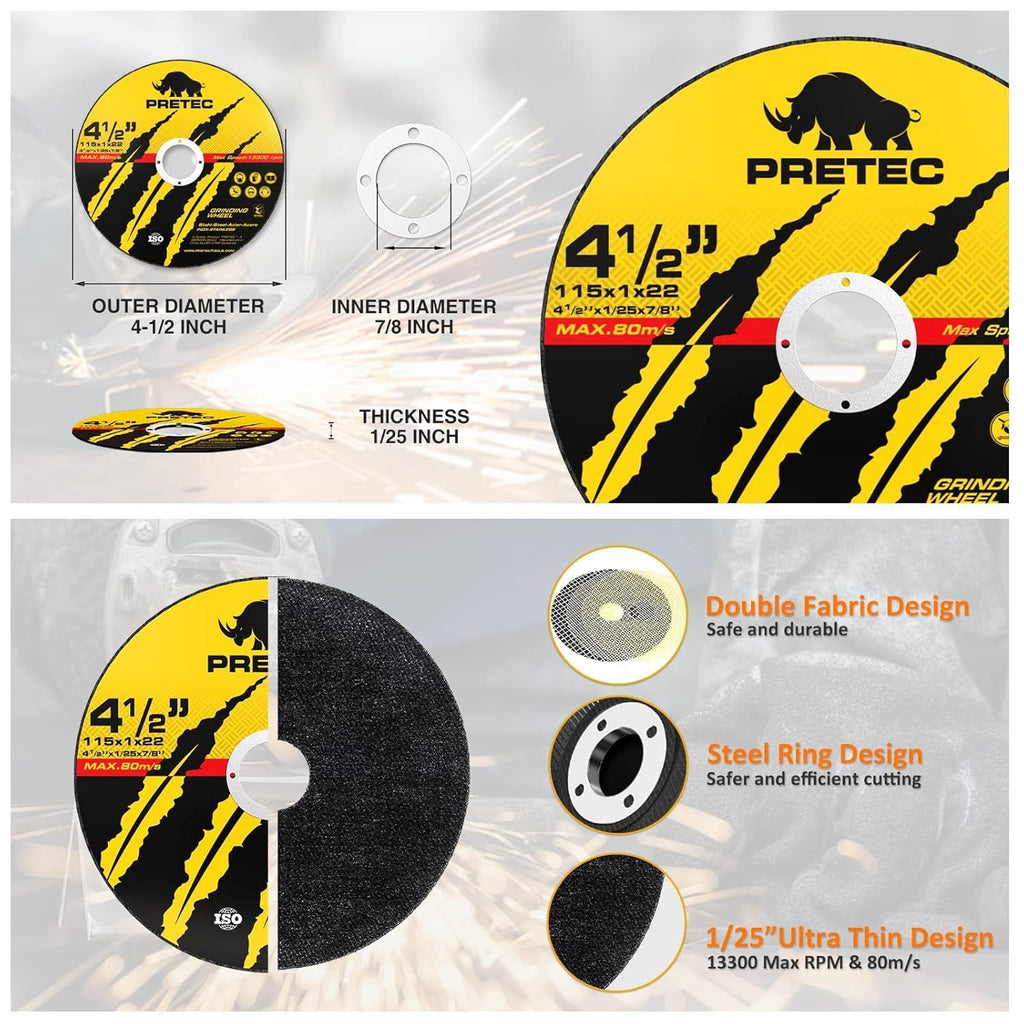 55 Pack Cut Off Wheels 4-1/2", Metal Cutting Wheel for Angle Grinder