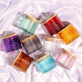 10 oz Multi-color Mandala Glass Candle Jars with Bamboo Lids, 9 Pack | Patented Embossed Design, Includes Wick