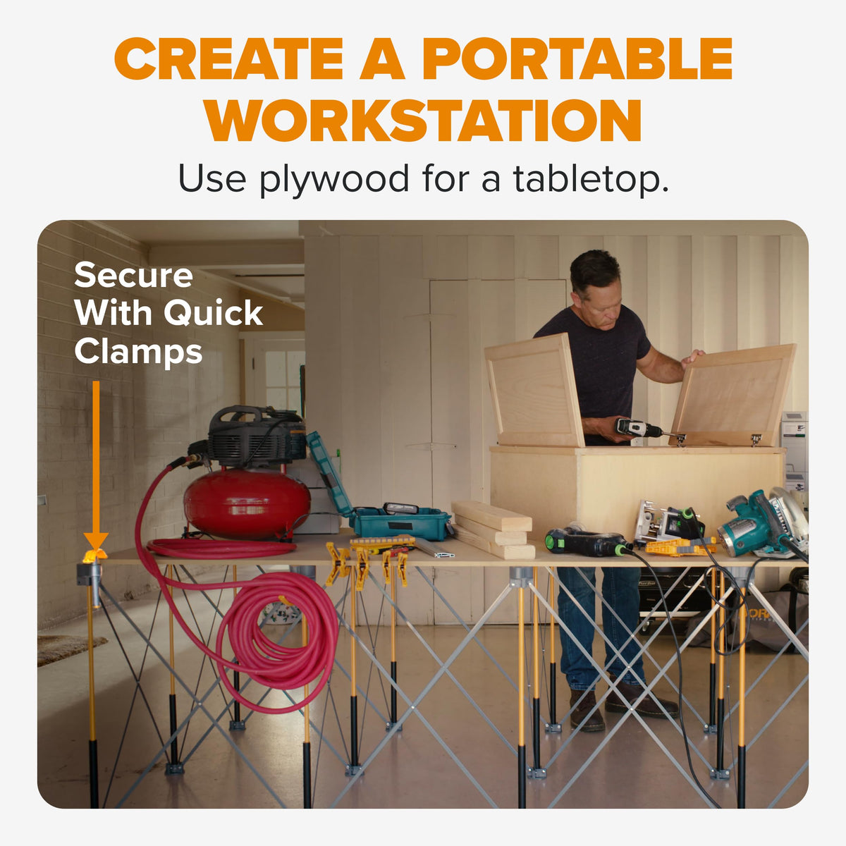 Centipede Folding Work Table 4x8 ft Portable Workbench for Garage