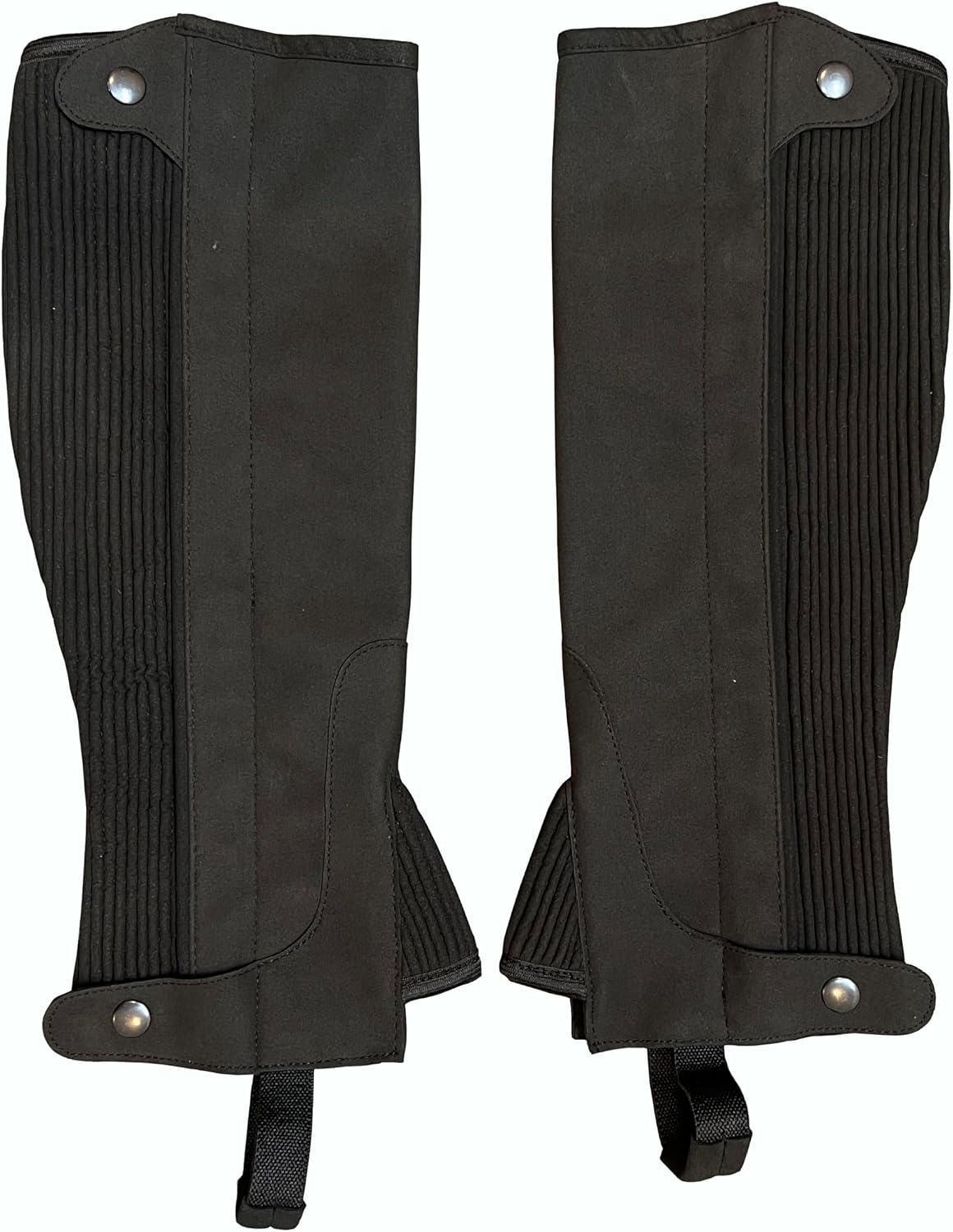 Half Chaps Black Amara Equestrian English Riding Unisex Adult Half Chap Premium Synthetic Amara Leather