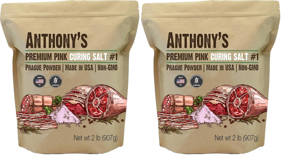 Pink Curing Salt No.1, 2 lb, Gluten Free, Prague Powder, Made in USA (Pack of 2)