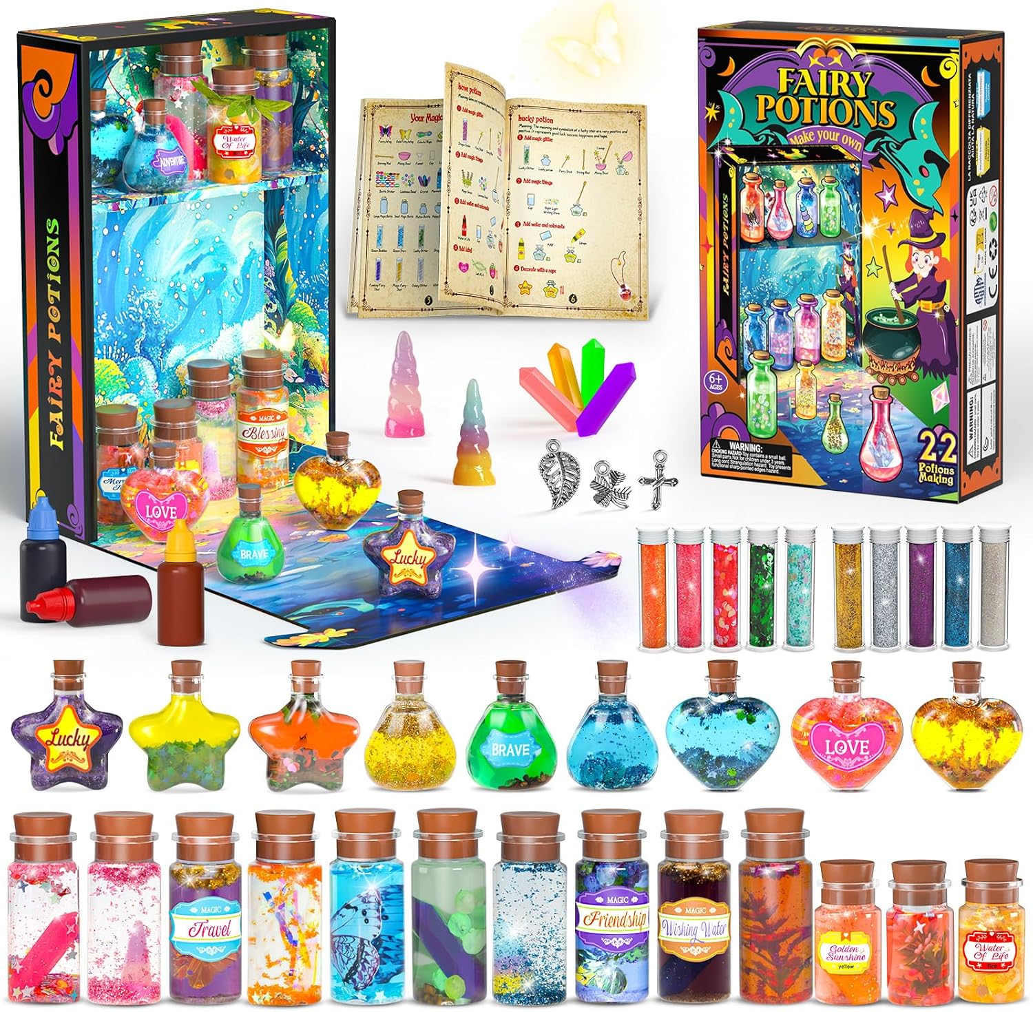 Magic Potion Kit for Girls,22 Potions Magic Mix Set for Kids 6 7 8 9 10 11 12 Years Mystery Potion Making kit Art