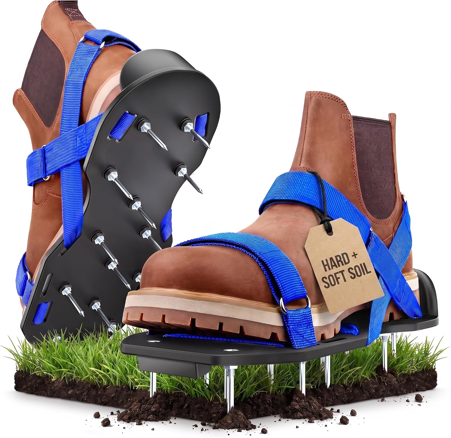Lawn Aerator with Adjustable Straps - for Lawn Aeration or as Screed Shoes - Lawn Aerator Shoes as Perfect Aerator