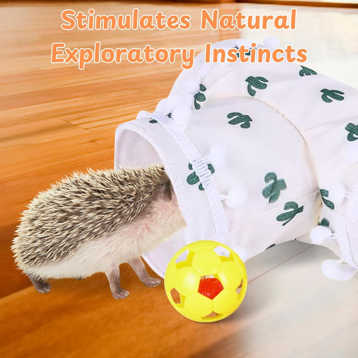 Hedgehog Hideout Tunnels with Bell Ball Toy, Hedgehog Tunnels with 2pcs Toys For Hedgehogs, Small Animal Tunnel Tubes