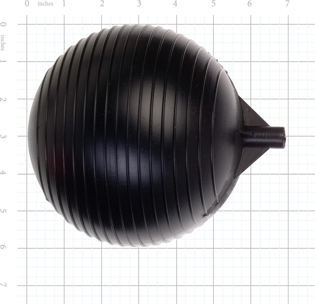 Kerick Valve PF06 Polyethylene Sphere Float Ball, 6" Diameter, 6" Length, 1/4" Female Thread,Black