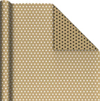 Reversible Wrapping Paper Rolls, 2 Rolls (Kraft, Striped, Dots)