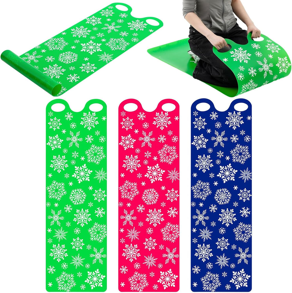 54" Large Snow Sled for Adults Flexible Flying Carpet Snowflake Slider Mat Sledding Equipment Snow Lightweight Roll