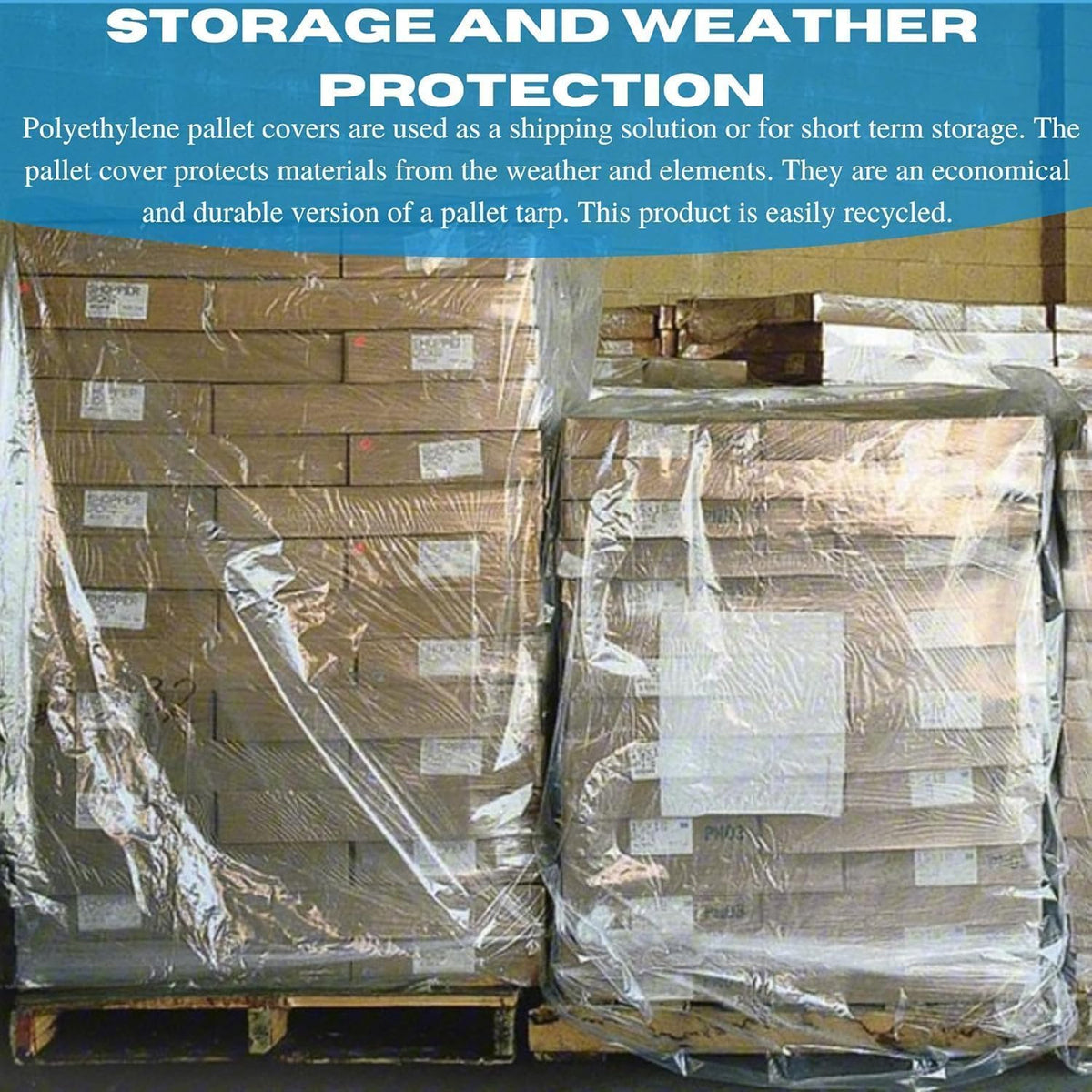 2 Mil Clear Pallet Covers - 60" x 155" - Heavy Duty Construction Grade Strength - Polyethylene Pallet Bags - Outdoor