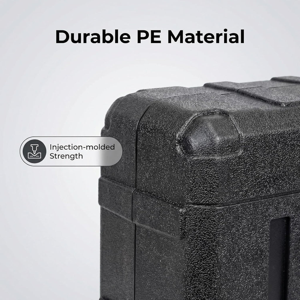 5U Rack Case 13.7" | Complete Wireless System Case, Adjustable Rails 9"–13", Extra-Deep Lids, Watertight PE