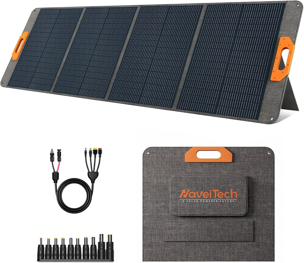 200W Portable Solar Panel, 25% High Efficiency Foldable Solar Panel Charger for Power Station, for Power Station