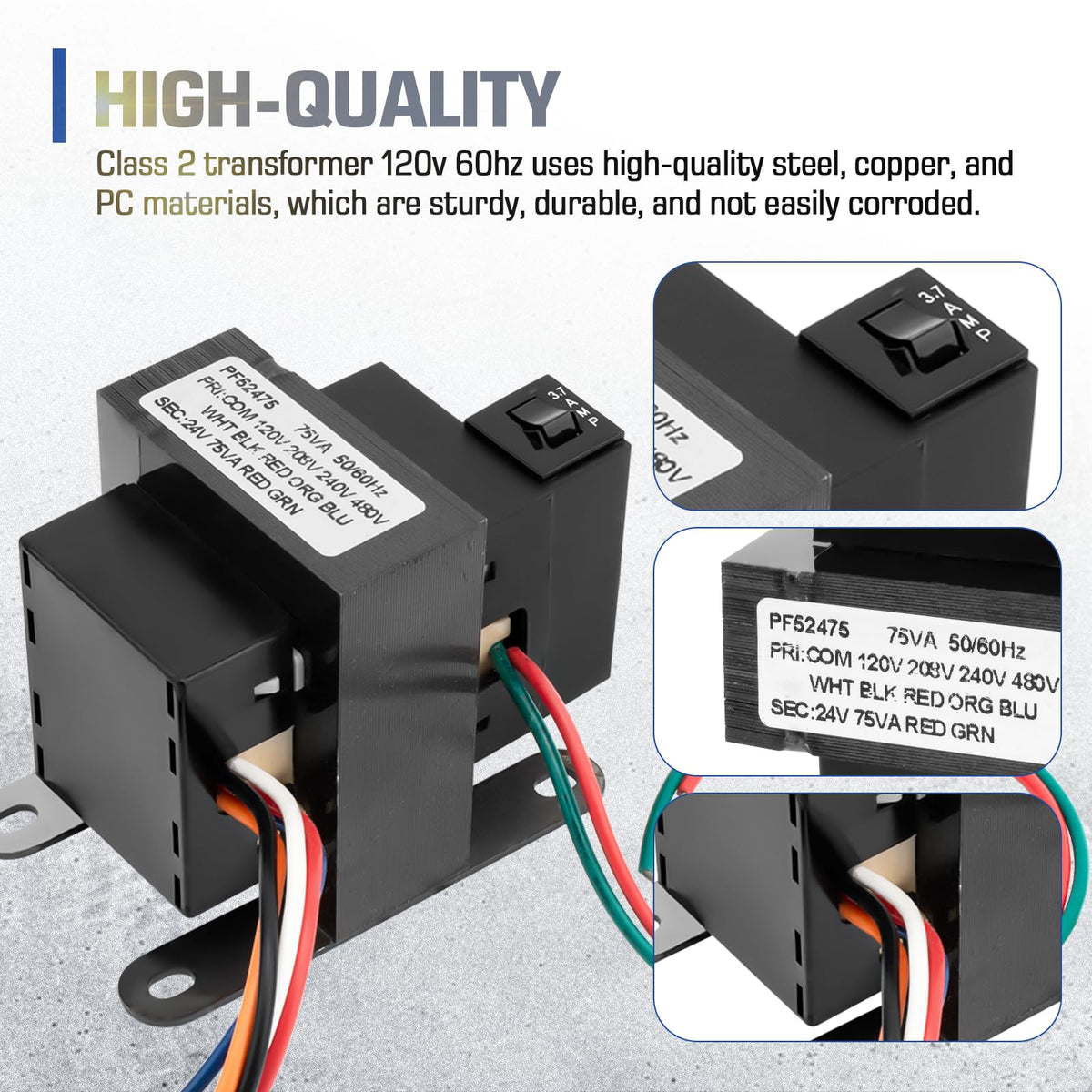 Pf52475 75VA Multi-Tap Class 2 Foot Mount Transformer Fit for Packard