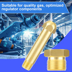 CGA-580 Nut & 3" Nipple, Brass Threaded Regulator Inlet Fitting