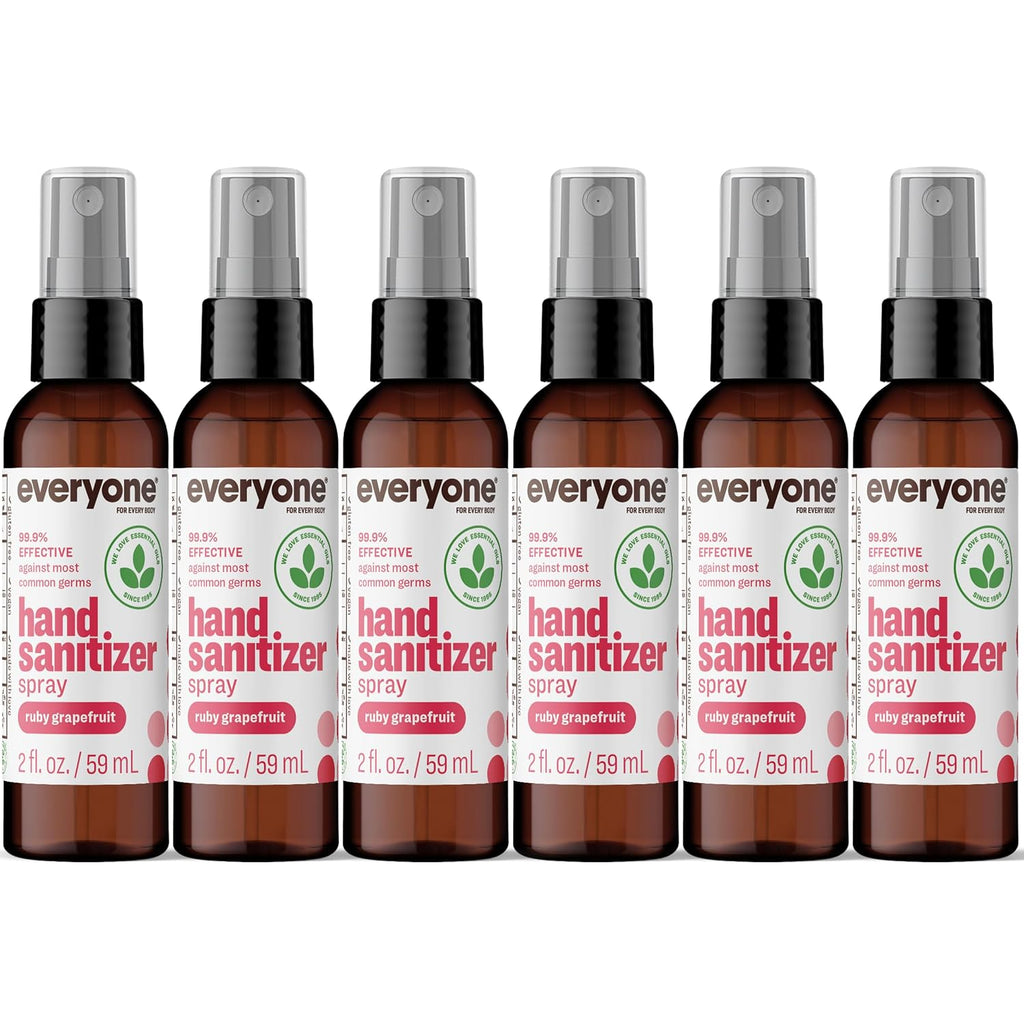 Everyone Hand Sanitizer Spray, Ruby Grapefruit, 2 oz 6-Pack