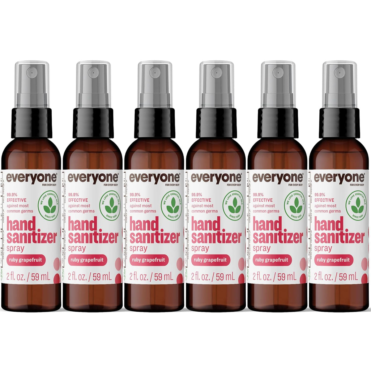 Everyone Hand Sanitizer Spray, Ruby Grapefruit, 2 oz 6-Pack