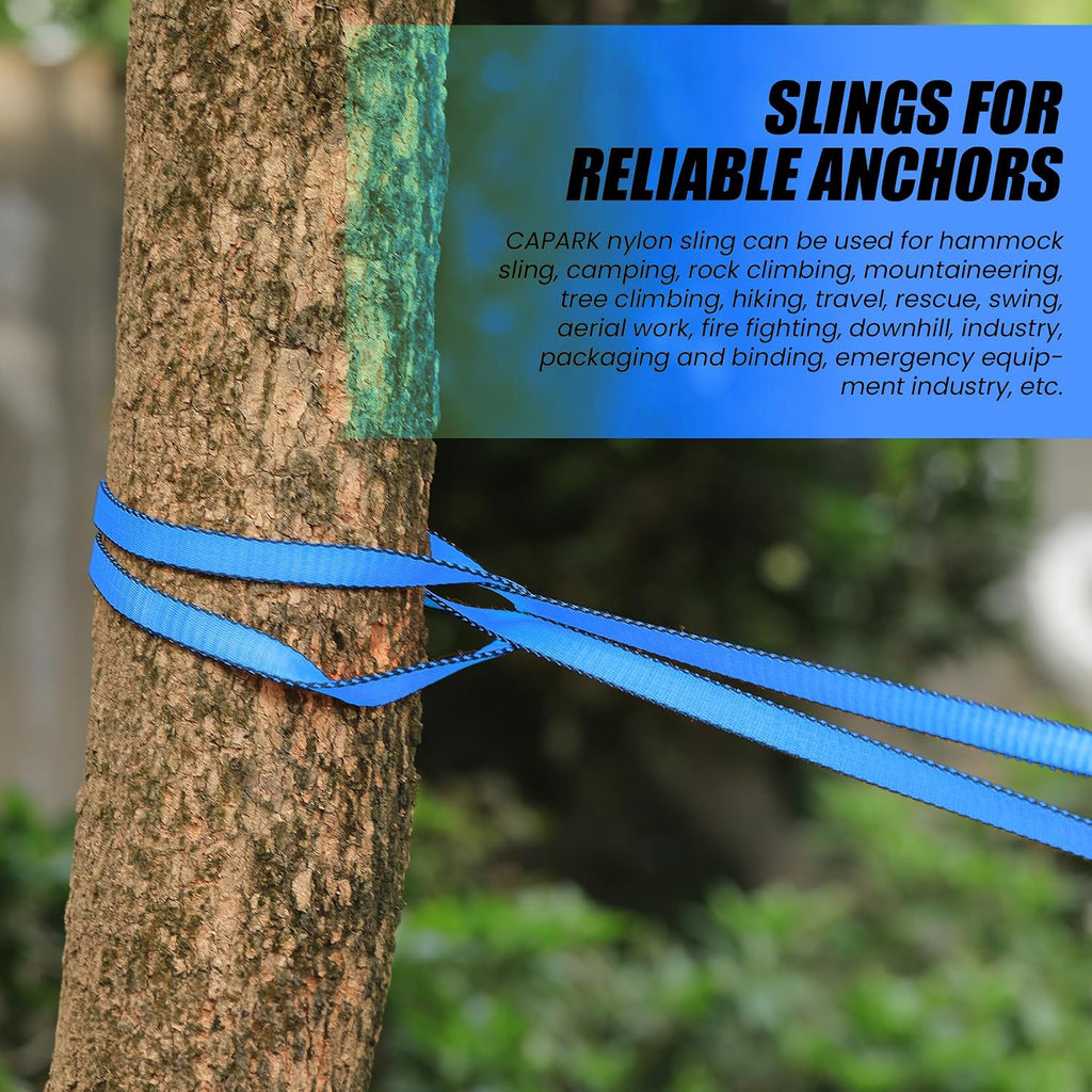 18MM Nylon Climbing Slings Runners 23 kN Strong Webbing Straps for Rock Climbing, Rappelling, Swing, Yoga Hammock etc
