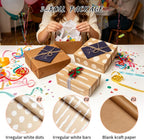 Kraft Wrapping Paper Rolls, Plain & Printed Wrap 17in x9.8ft for Gifts