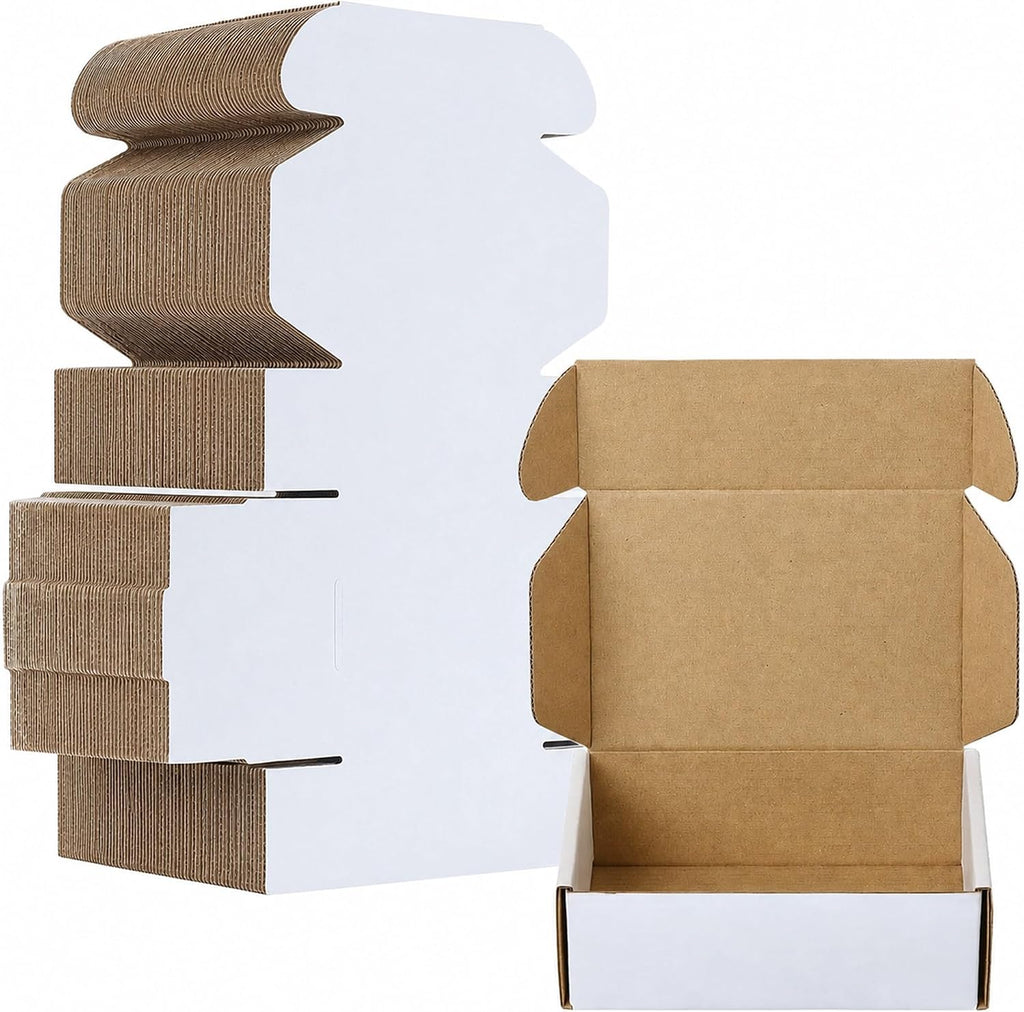 6x4x2 Shipping Boxes 50 Pack, Small Corrugated Cardboard Boxes for Mailing & Shipping, Self Locking Quick Fold Mailer