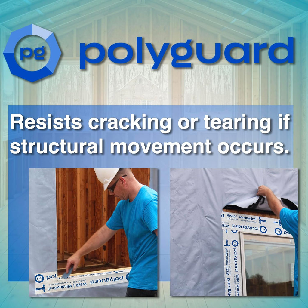 WindowSeal Window and Door Flashing Tape, 4 in x 100 ft Roll, 20 mil Thick, Self-Sealing & Self-Adhering Waterproof