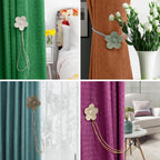 Magnetic Curtain Tiebacks, Flower Vintage Curtain Holdbacks, Coffee