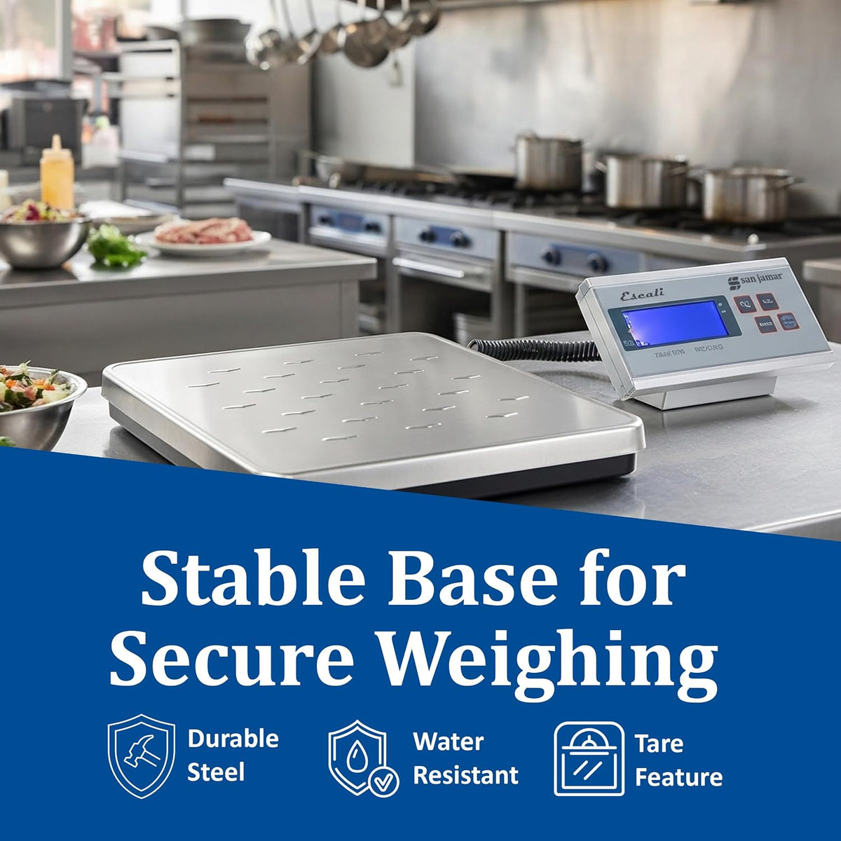 Escali Digital Kitchen Scale SCDG264 – Platform Kitchen Scale with Remote Display, 264lb Capacity, Stainless Steel