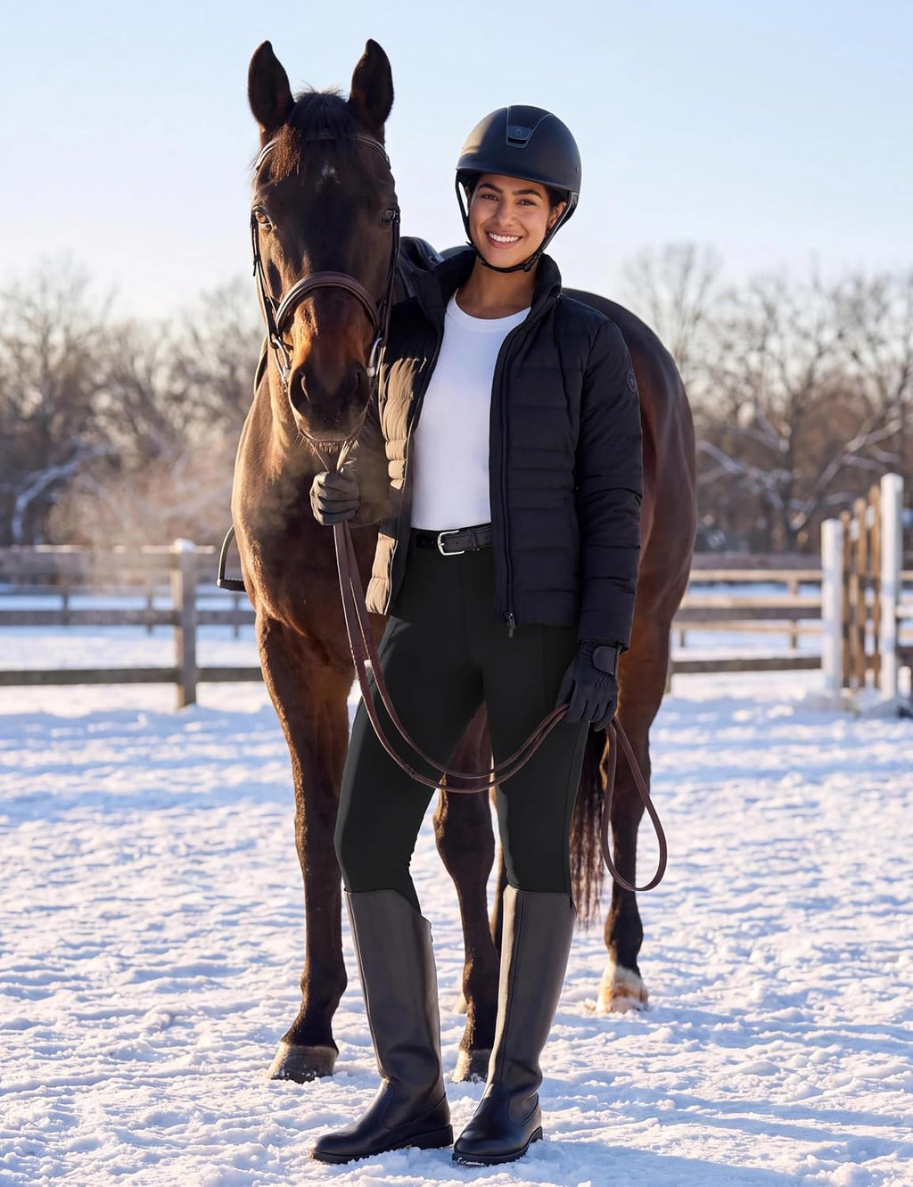 Women's Horse Riding Pants Fleece Lined Winter Equestrian Breeches