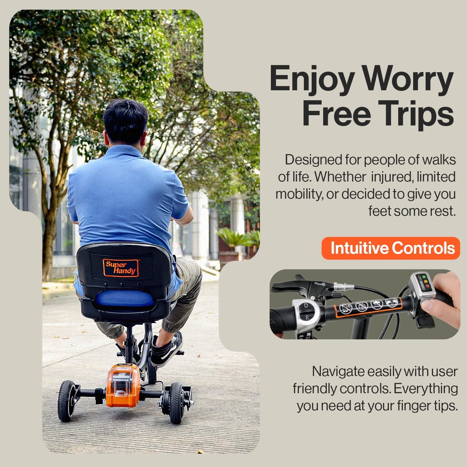 Passport Mobility Scooter for Adults- Foldable, 3 Wheel, Airline Travel Friendly - 13 Mile Range, Includes 2