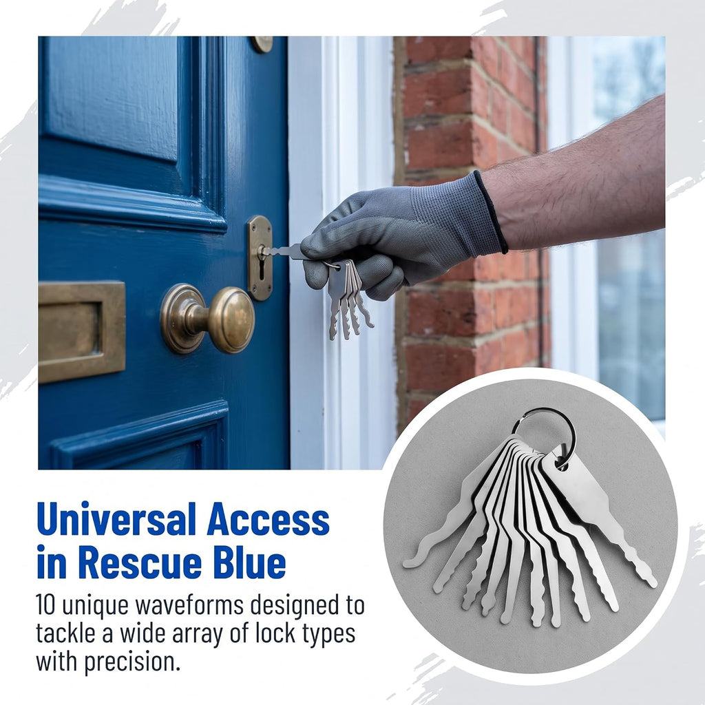 Universal Lock Pick Set, 50-Piece Key Blank Collection for Car, Door, and Safe, Ergonomic Polished Steel Keys with