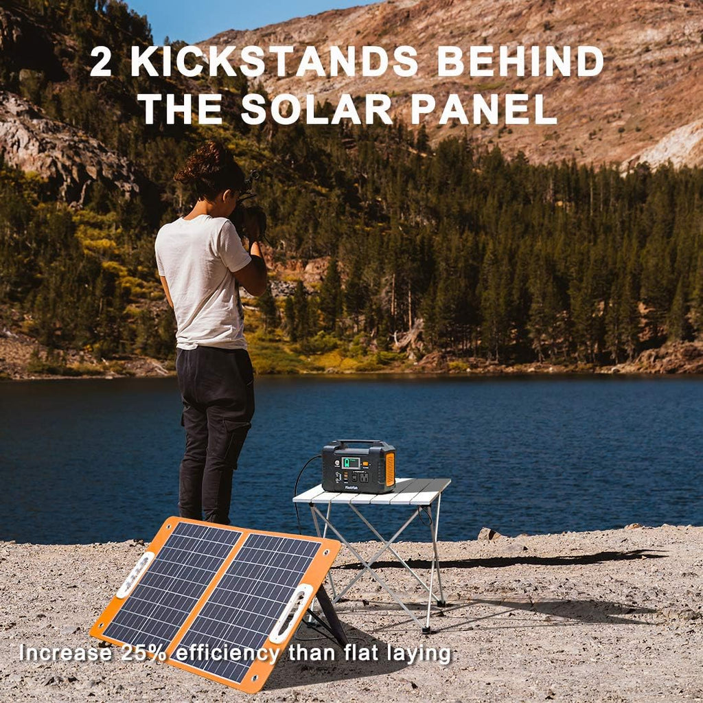Solar Generator With Solar Panel Included, FF Flashfish 151Wh Portable Power Station+60W Solar Panel(DC/USB-A/USB-C