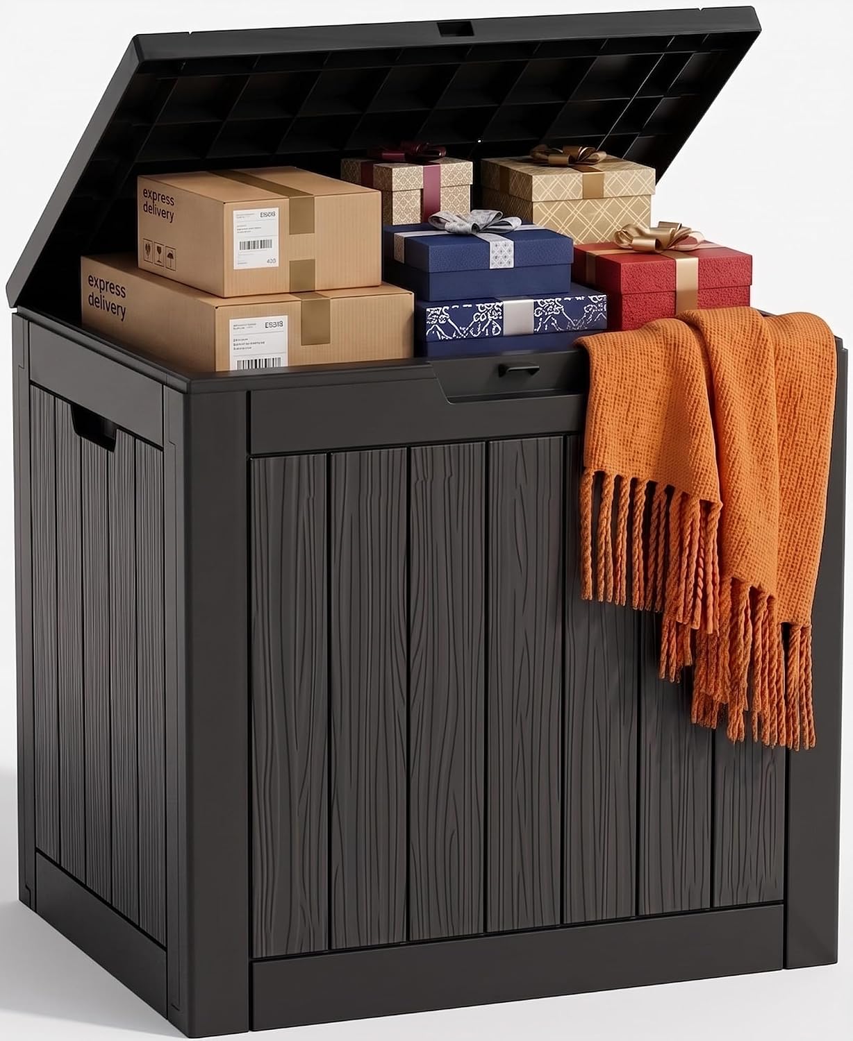 Package Delivery Boxes for Outside, 40 Gallon Outdoor Storage Box | Waterproof & UV Protected, Parcel Drop Box for