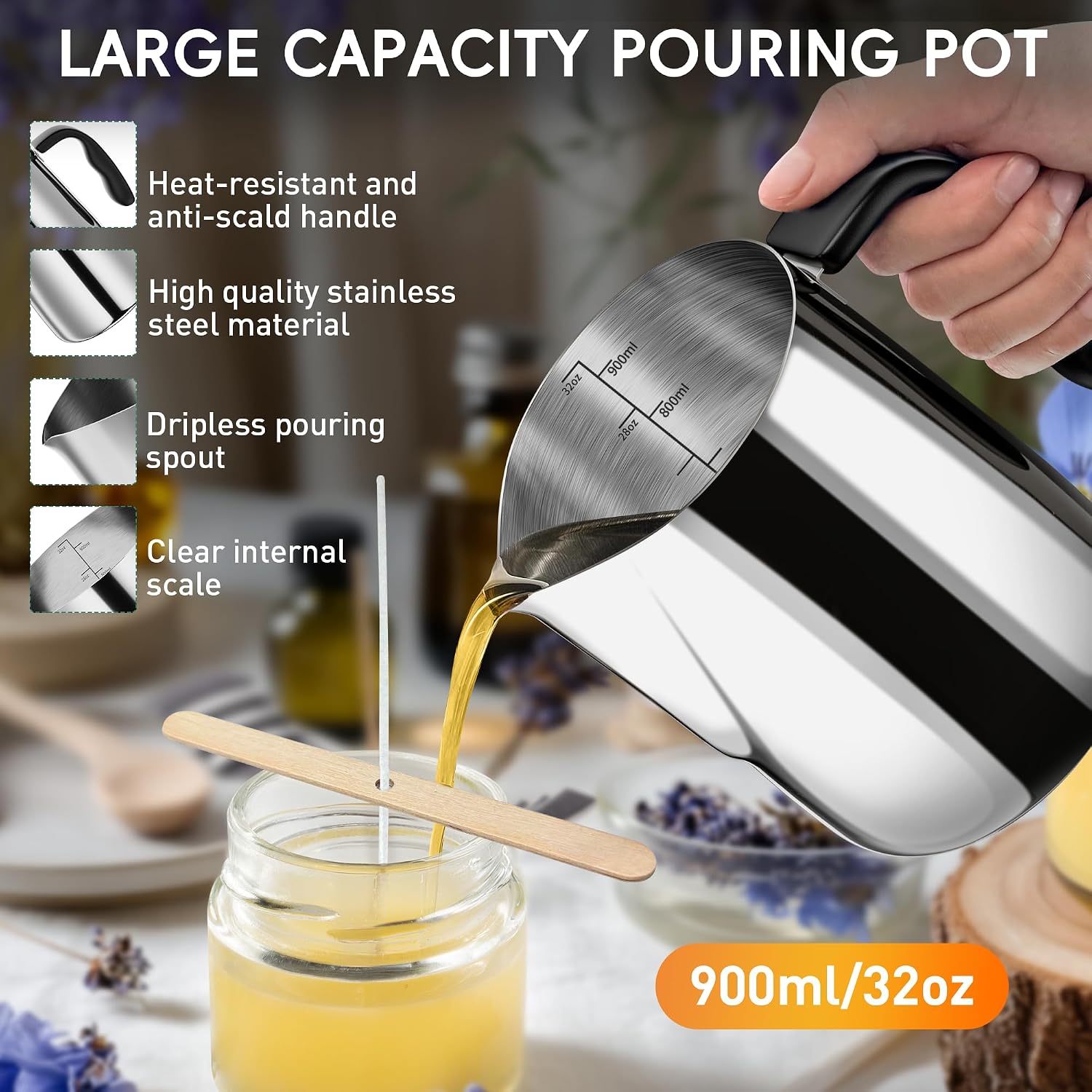 Candle Making Kit with Hot Plate, for Adults, Beginners | Candle Making Supplies with Wax Melting Pot, Candle Wicks