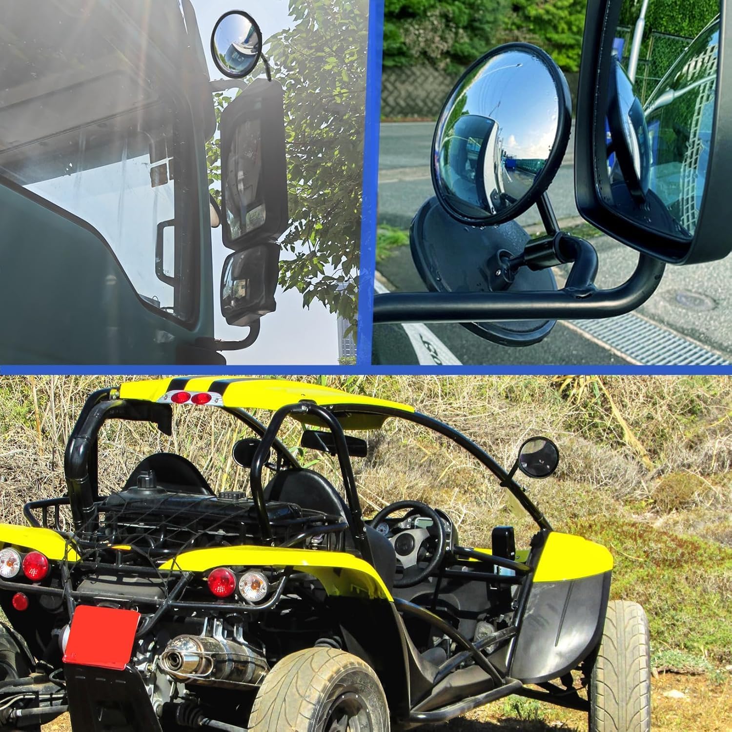 Convex Mirror for Truck with Bracket, Truck Blind Spot Mirrors Universal 360° Adjustable Round Spot Mirrors for