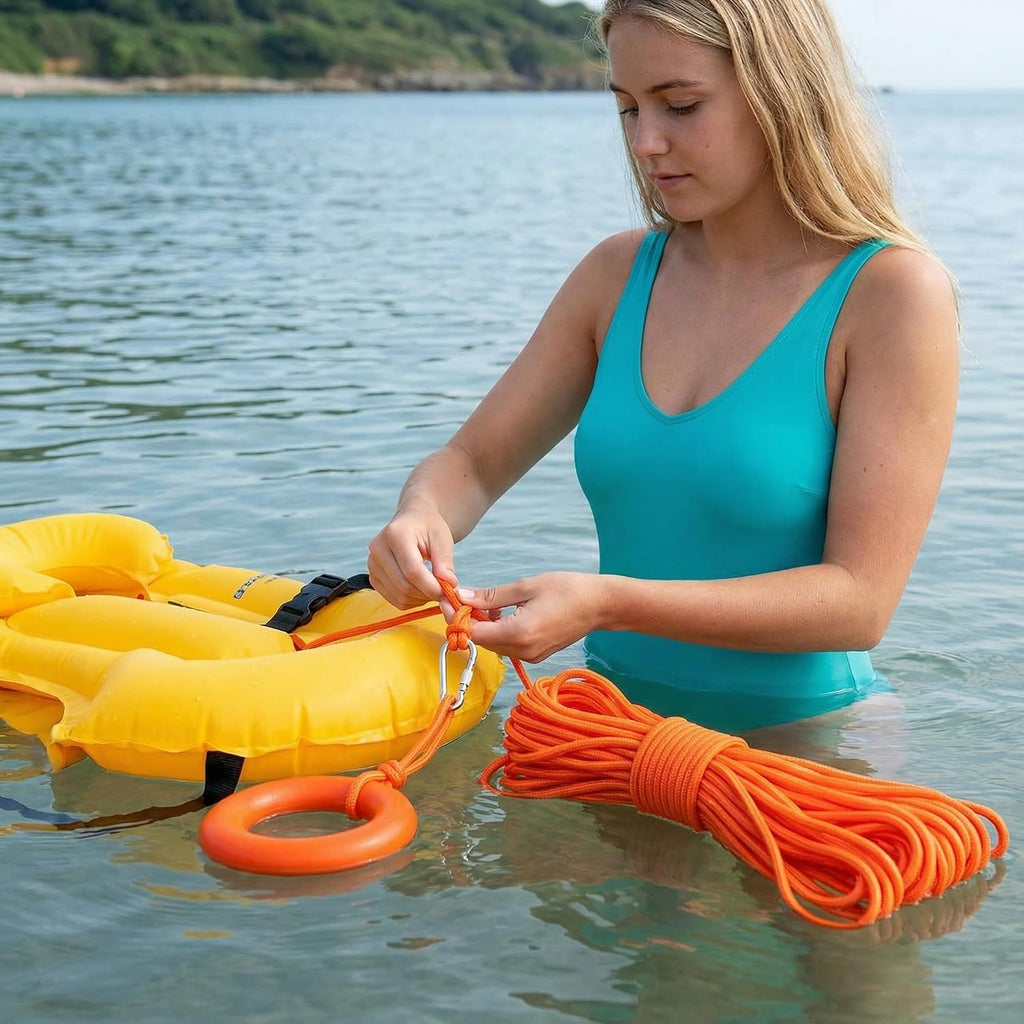 Professional Water Floating Lifesaving Throwing Rope 98.4FT | Outdoor Rescue Lifeguard Lifeline, With Bracelet/Hand Ring