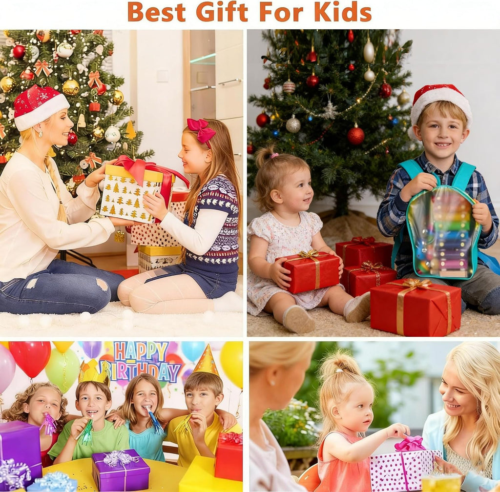 Kids Musical Instruments, INLAIER Toddler Wooden Percussion Instruments Tambourine Xylophone Toys for Kids Children