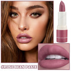 Matte Nude Lipstick, Waterproof Long Lasting for Women, 06 Rose Bean Paste