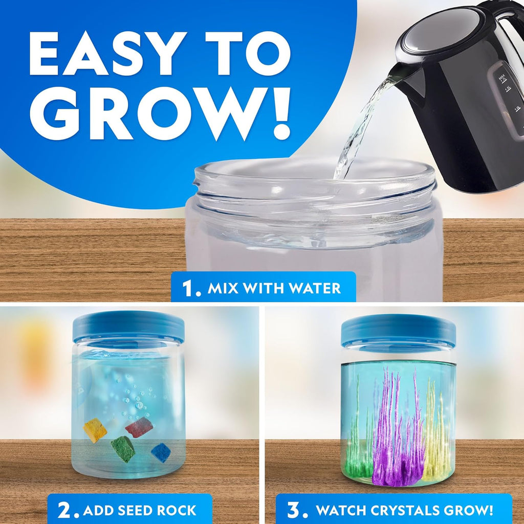 National Geographic Underwater Crystal Growing Aquarium Science Kit | Grow 8 Colorful Crystals Underwater, Secure