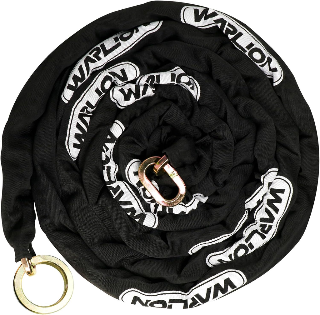 Heavy Duty Security Chain, 15ft x 3/8in (9mm) Thick, Anti-Theft & Cut-Proof Motorcycle Chain with Cinch Ring - Secure