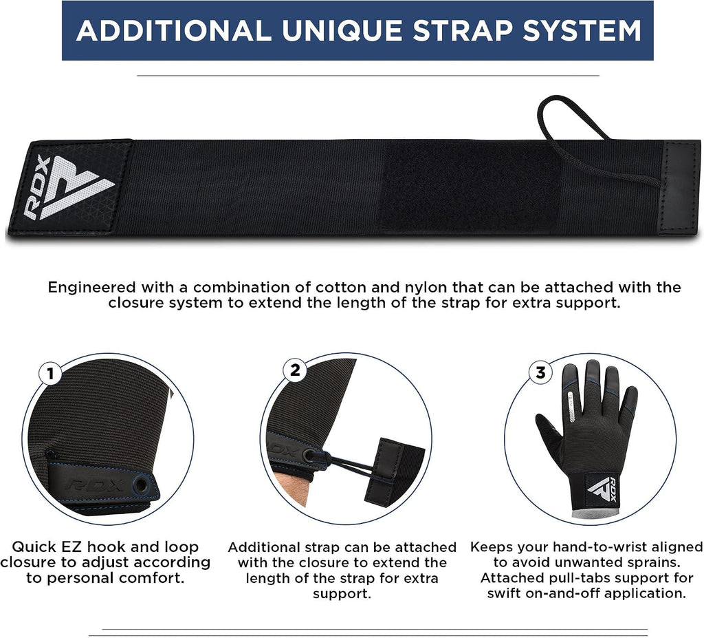 Weight Lifting Gloves with Wrist Support -Touch Screen Full Finger Gym Workout, Breathable Anti Slip Padded Grip, Men