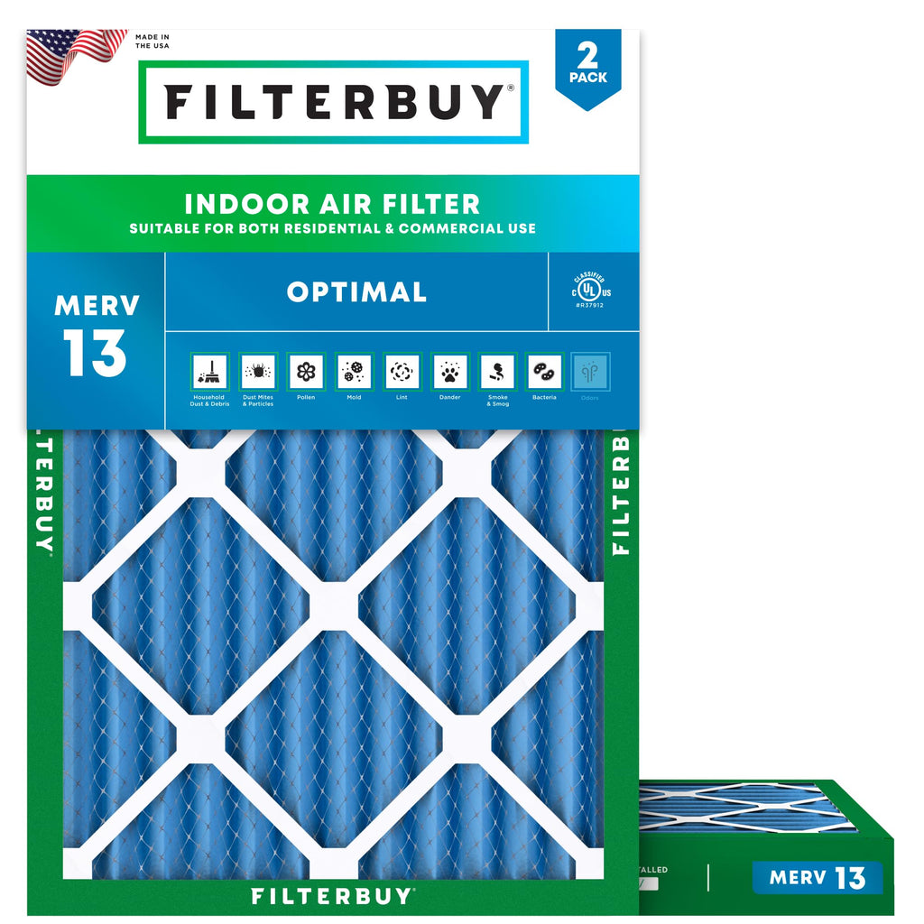 14x20x2 Air Filter MERV 13 Smoke & Allergy Defense (2-Pack)