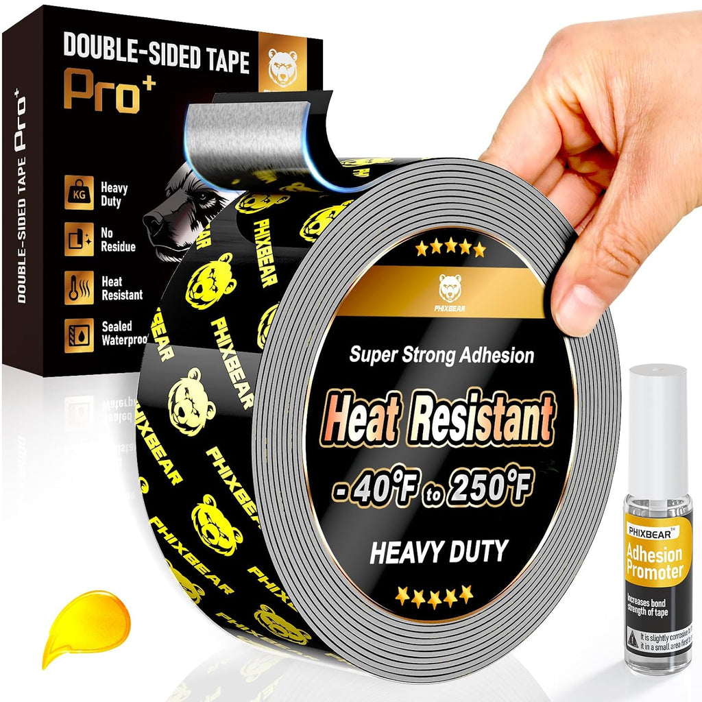 Double Sided Tape Heat Resistant Heavy Duty, 1" x 20FT