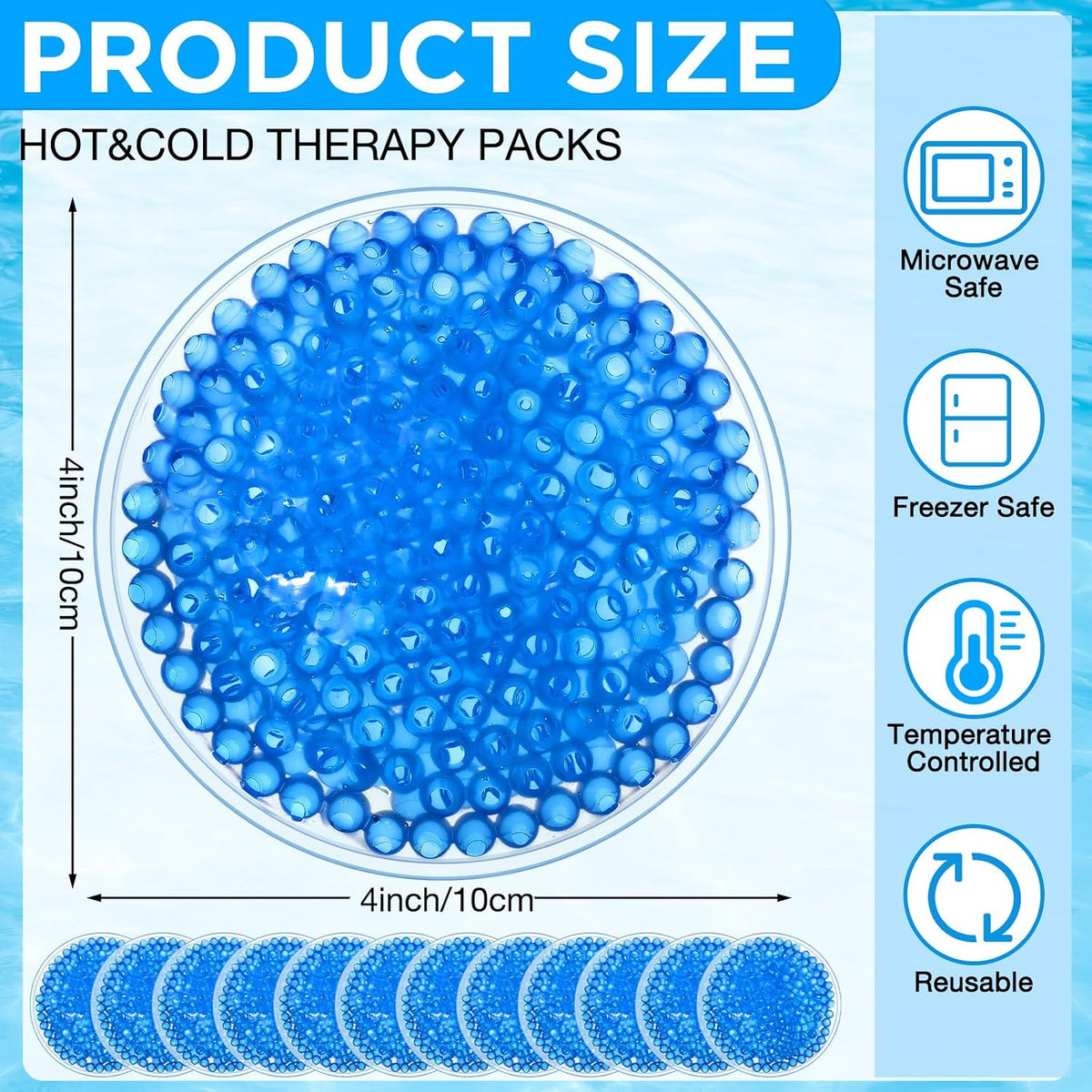 200 Pcs Round Ice Packs Reusable Small Gel Cold Packs Bulk,Blue