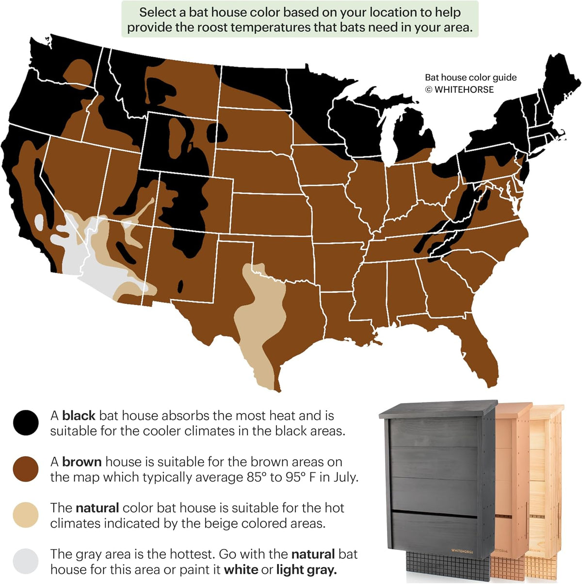 Certified Bat House for Outdoors - Fits up to 225 Bats - A 3-Chamber Nursery Bat Box - Certified by MTBC and CWF