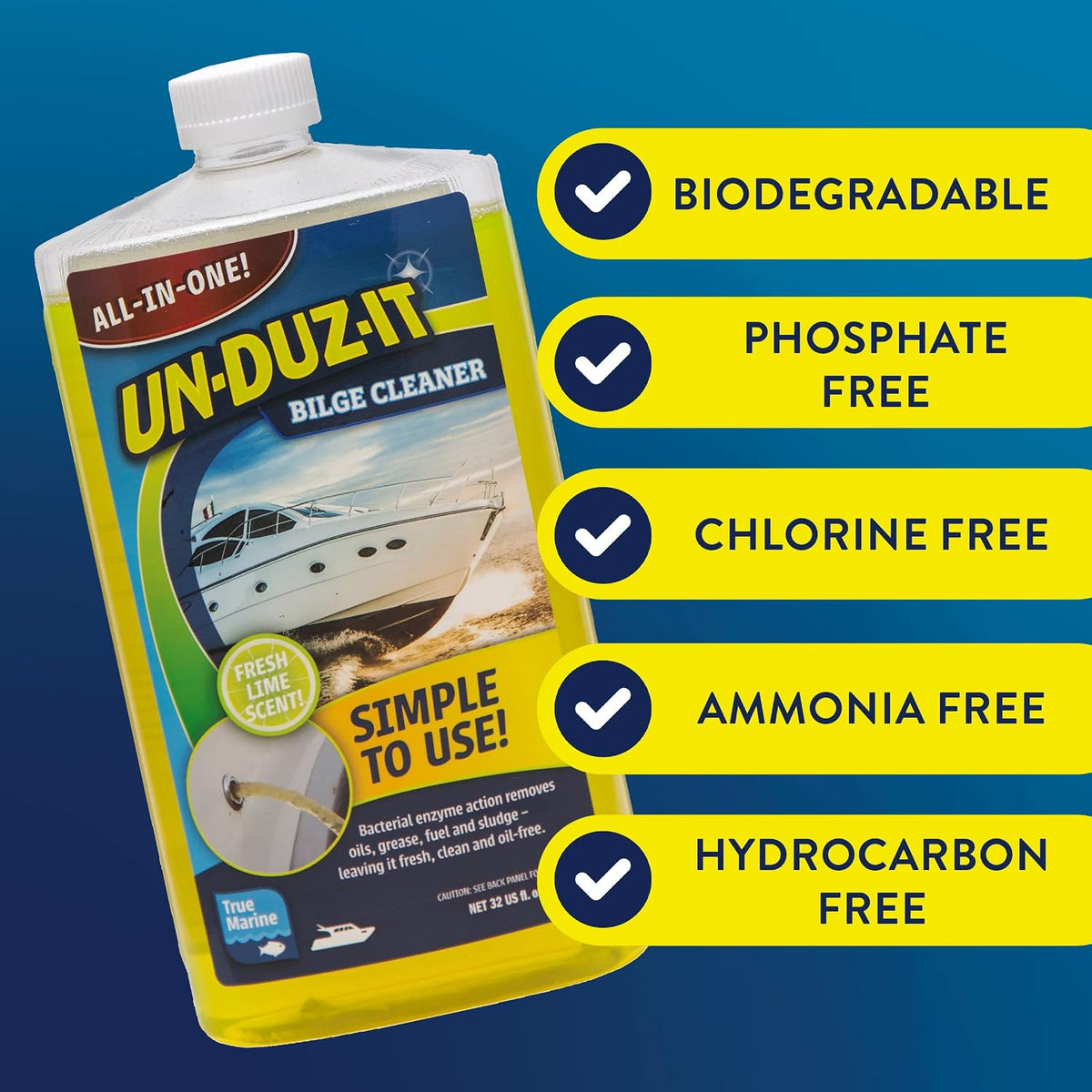 Legend Brands Bilge Cleaner, Perfect for Boats, Pontoons and other Marine Power Systems, Fresh Lime Scent, 32 Fl. Oz.